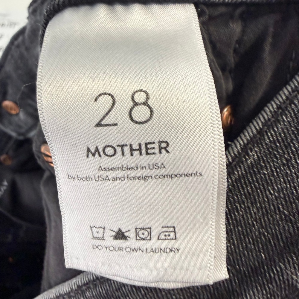 Mother The Weekender Fray Jeans Womens 28 Black Flare Night Shadow Frayed Hem - Picture 12 of 13
